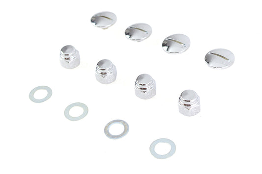 HARLEY Chrome Rocker Shaft End Cap Nut Slot Type Fits 1966-1970 FL, 1957-1970 XL,