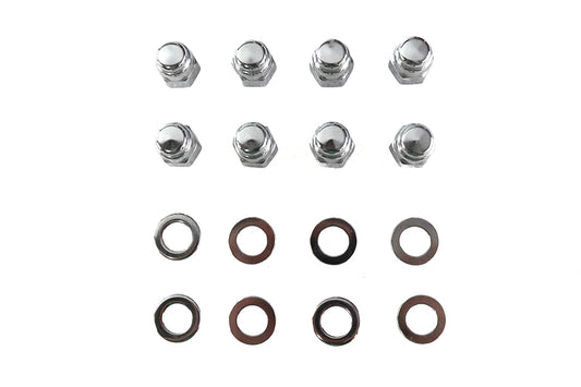 HARLEY Cylinder Base Nut Kit Cap Chrome Fits 1941-1977 FL, 1971-1977 FX, 1936-1940 EL,