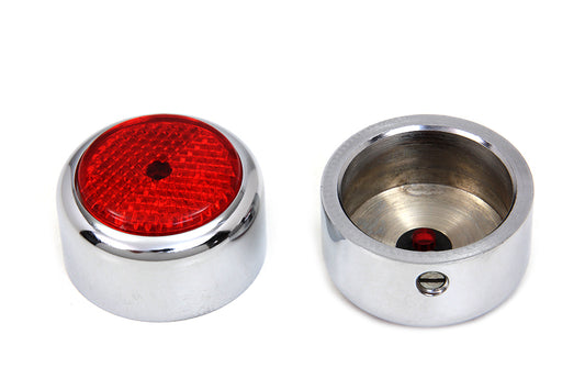 HARLEY Swingarm Pivot Bolt Cover with Red Reflectors Fits 1986-1999 FXST, 1986-1999 FLST,