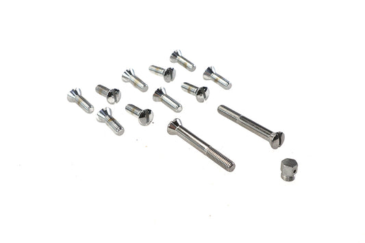 HARLEY Transmission Top Cover Screw Kit Chrome Fits 1941-1955 FL, 1936-1940 EL, 1937-1948 UL,