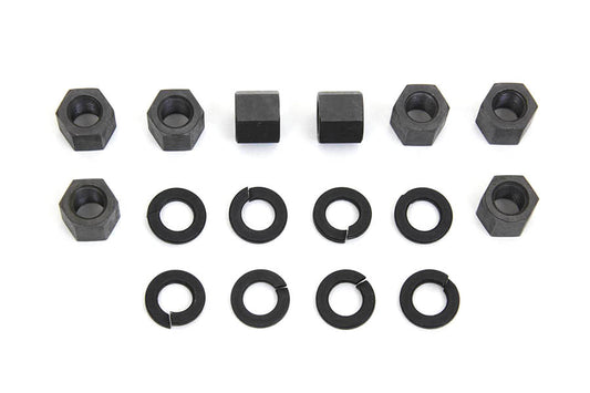 HARLEY Replica Cylinder Base Nut Kit Parkerized Fits 1957-1985 XL, 1929-1952 WL, 1929-1973 G,