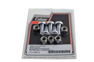 HARLEY Rear Disc Bolt and Nut Kit Chrome Fits 1992-2017 FXD, 1992-UP FXST, 1992-UP FLST, 1992-