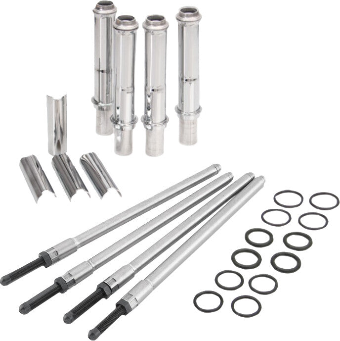 HARLEY ROCKET PERFORMANCE GARAGE LLC SPEEDY PUSHROD KIT W/COVERS CHROME, TC 99-17 1499109