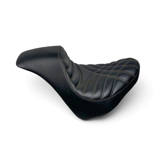 Harley Davidson Fat Bob Gel Seat - Criss Cross Stitch (2018-2023) | Champ Customs