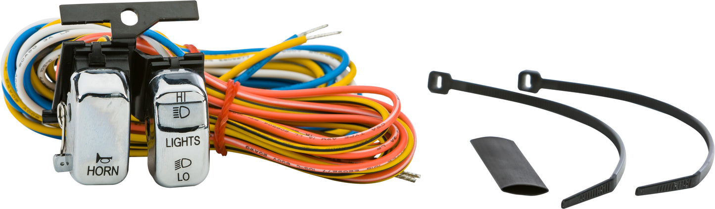 HARLEY HARDDRIVE HBAR SWCH CHR BLK LTRS DIM/ HORN REPLACES OEM 71597-96 371008