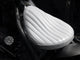 CLASSIC WHITE BATES STYLE LEATHER "369" VERTICAL RIBBED CHOPPER SOLO SEAT TUCK & ROLL HARLEY BOBBER