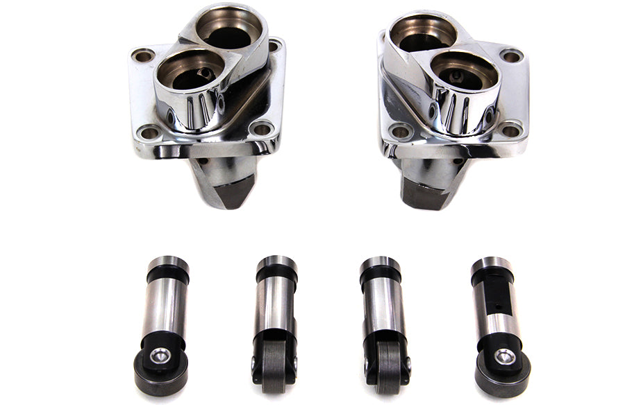 HARLEY Hydraulischer Tassenstößelblock und Stößel-Kit Chrom, passend für 1948-1984 FL, 1971-1984 FX, 1979-1983 F