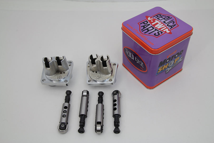 HARLEY Chrom Tassenstößelblock und Tassenstößelsatz passend für 1953-1984 FL, 1971-1984 FX,