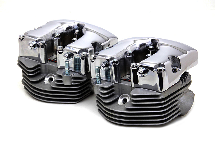 HARLEY Zylinderkopf-Set mit Chrom-Ventildeckel, passend für 1978-1984 FL, 1978-1984 FX,