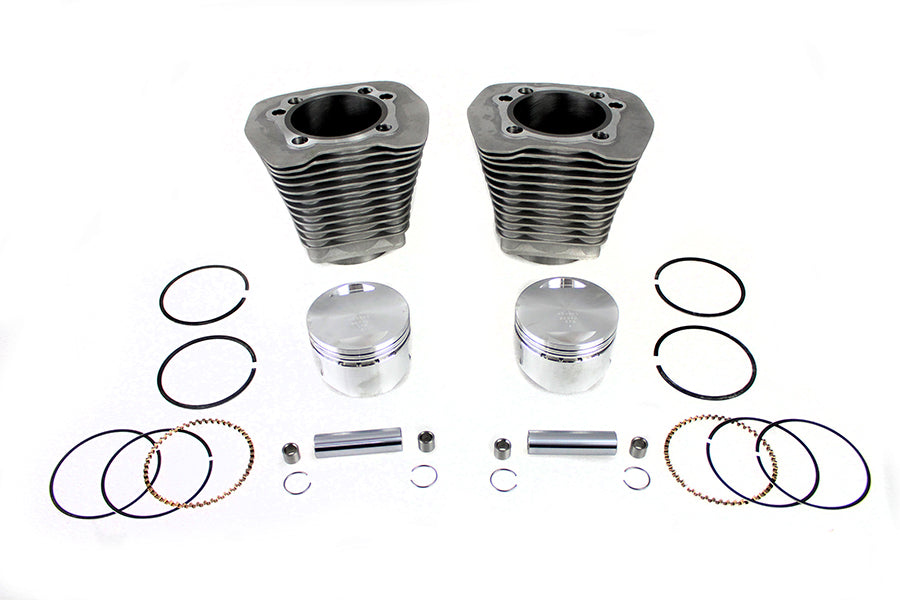 HARLEY 88 Zoll Evolution Big Bore Zylinderkit Silber Passend für 1986-1998 FLST, 1984-1998 FLT, 1984-1