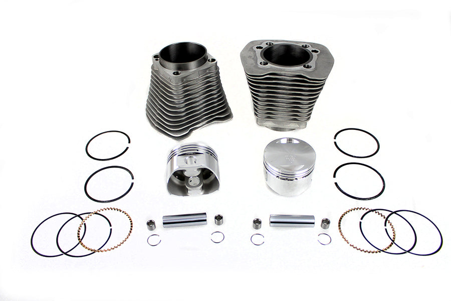 HARLEY 88 Zoll Evolution Big Bore Zylinderkit Silber Passend für 1986-1998 FLST, 1984-1998 FLT, 1984-1