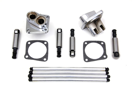 HARLEY Solid Tappet Kit Chrome Finish fits 1948-1965 FL,