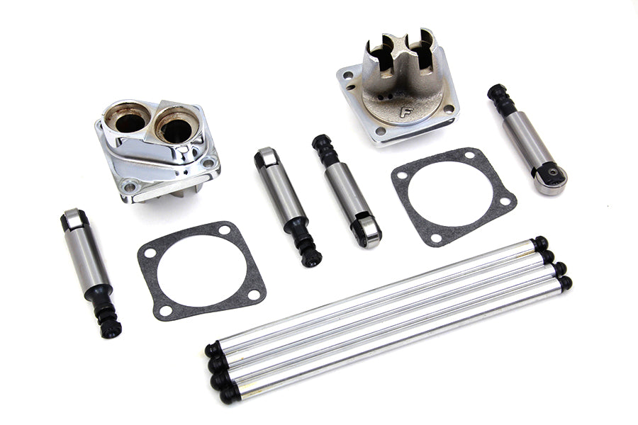 HARLEY Solid Tappet Kit Chrome Finish fits 1948-1965 FL,