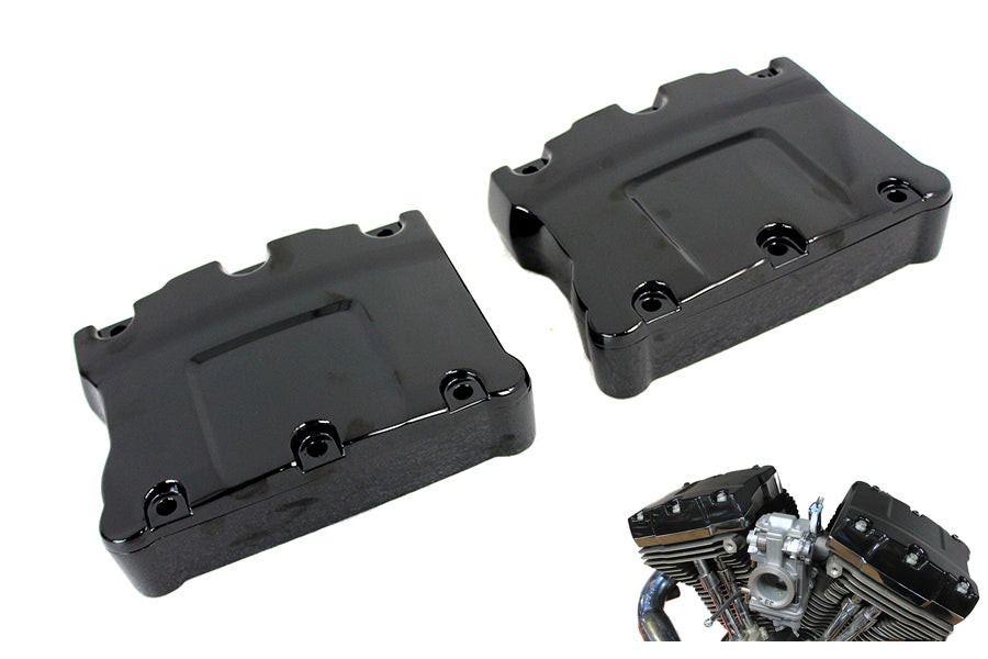 HARLEY Black Titanium TC-88 Rocker Box Abdeckungssatz passend für 1999–2016 FLST, 1999–2018 FXST,