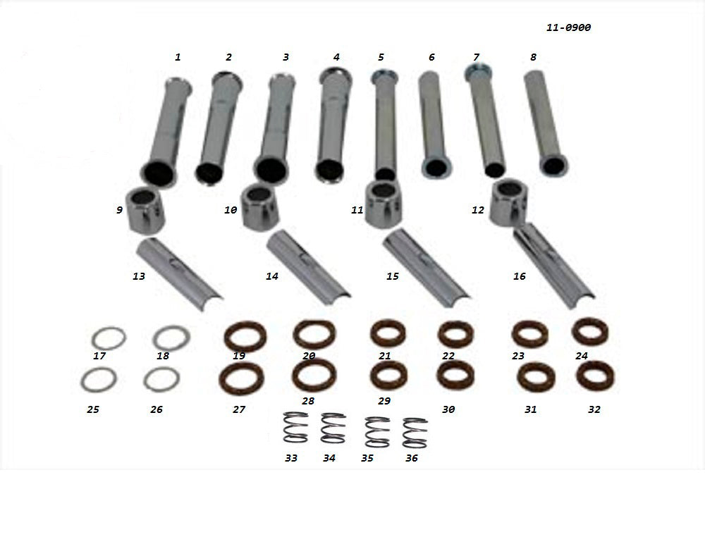 HARLEY Stößelstangen-Abdeckungssatz passend für FL 1966-1979, FX 1971-1979,