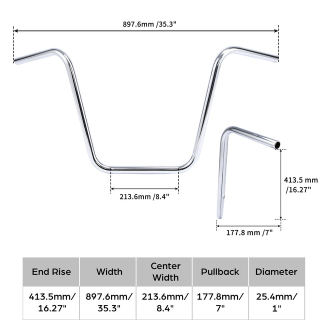 Custom Chrome HARLEY APE HANGER H/BAR 16 IN