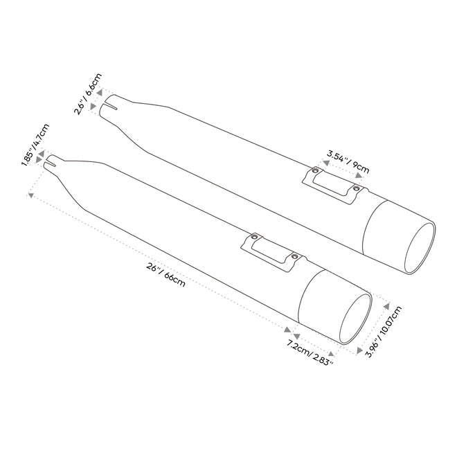 Custom Chrome HARLEY BLACK INTIMIDATORS STANDARD MUFFLER 17-20 TOURING