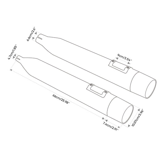 Custom Chrome HARLEY BLACK MAGNUMS STANDARD MUFFLER 17-20 TOURING