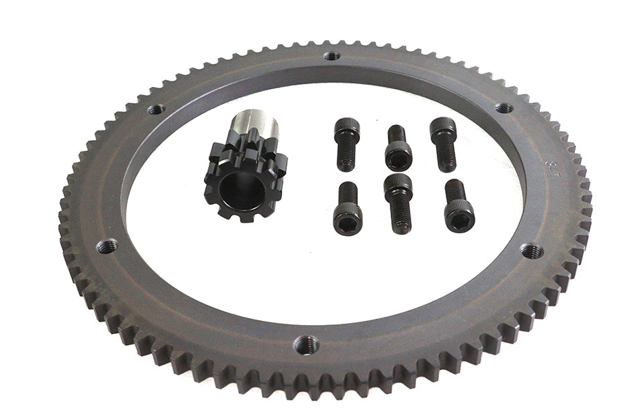 HARLEY 84 Zähne Kupplungstrommel-Zahnkranz-Kit Kettenantrieb passend für 1990-1993 FXST, 1990-1993 FLST, 1990-