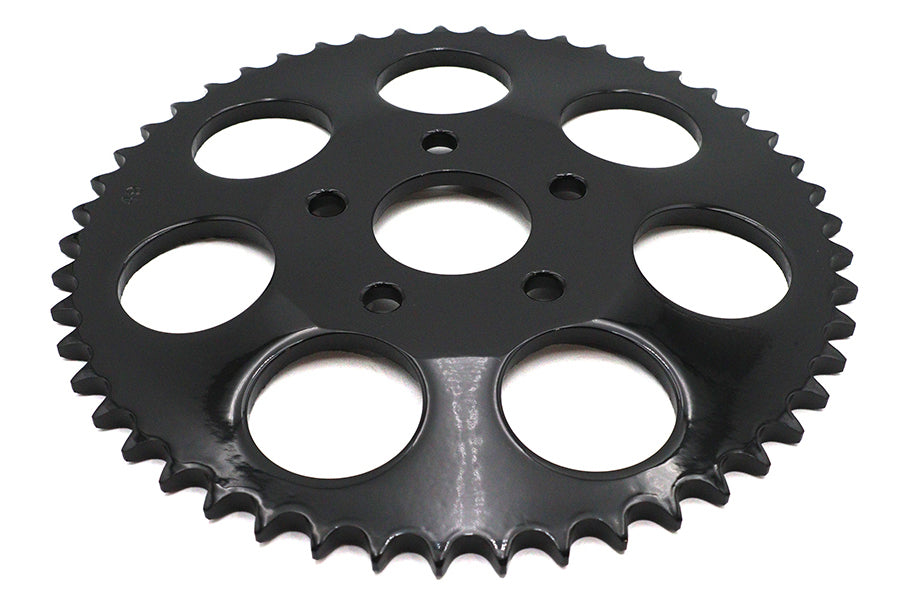 HARLEY Kettenrad Glanzschwarz 49 Zähne Passend für 1973-1984 FL, 1973-1984 FX, 1984-1985 FXST, 197