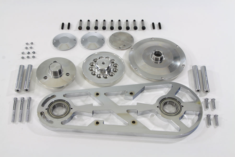 HARLEY Belt Drive Außenlager-Kit Chrom mit Hardware Passend für 0-  Custom, Anwendung für 3 BDL &