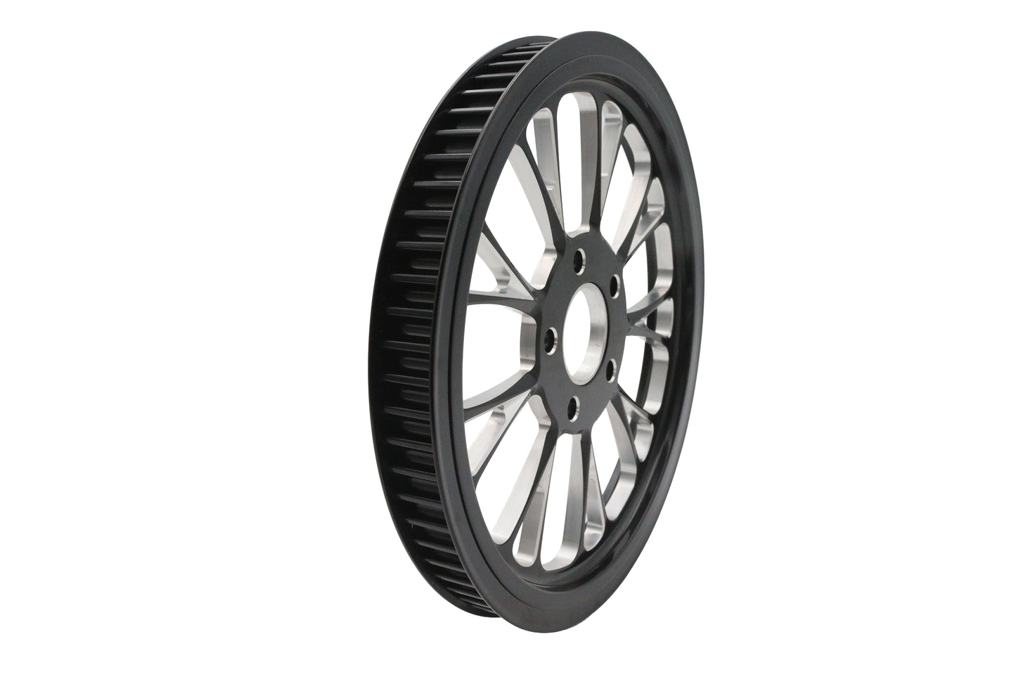 HARLEY Manhattan Hinteres Antriebsrad 65 Zähne Schwarz Cut Passend für 0-  Custom, Anwendung für 1-1/2 Zoll Riemen."