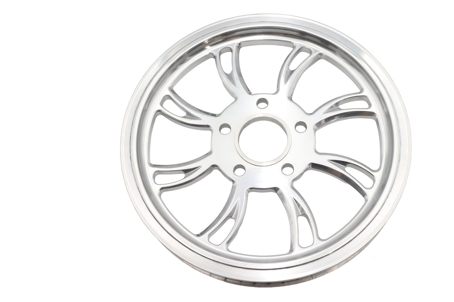 HARLEY Vortex Hinterrad-Riemenscheibe 65 Zähne poliert passend für 0- Custom, Anwendung für 1-1/8 Zoll Riemen."