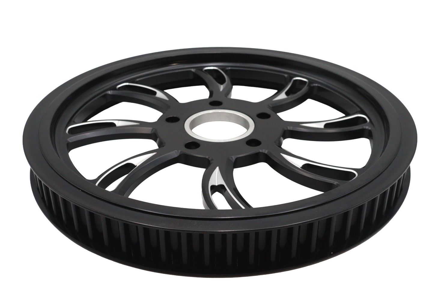 HARLEY Vortex Hinterrad-Riemenscheibe 70 Zähne Schwarz Cut Passend für 0- Custom, Anwendung für 1-1/8 Zoll Riemen.
