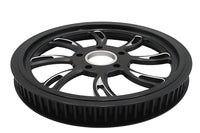 HARLEY Vortex Hinterrad-Riemenscheibe 65 Zähne schwarz gefräst passend für 0- Custom, Anwendung für 1-1/8-Zoll-Riemen.