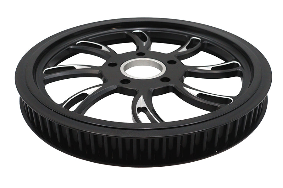 HARLEY Vortex Hinterrad-Antriebsriemenscheibe 70 Zähne schwarz geschnitten Passend für 0- Custom, Anwendung für 1 Riemen.