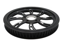 HARLEY Vortex Hinterrad-Antriebsriemenscheibe 65 Zähne schwarz geschnitten Passend für 0- Custom, Anwendung für 1 Riemen."