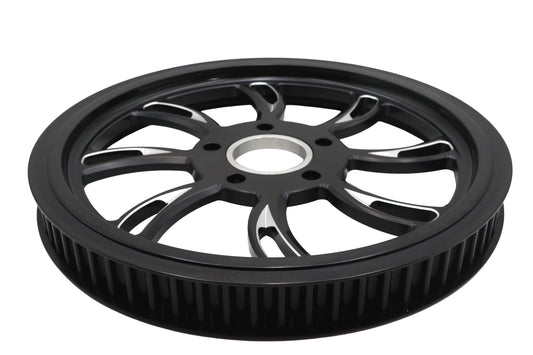HARLEY Vortex Hinterrad-Antriebsriemenscheibe 65 Zähne schwarz geschnitten Passend für 0- Custom, Anwendung für 1 Riemen."