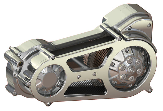 ハーレー ウルティマ 2インチ バガー プライマリーベルトドライブアセンブリ ポリッシュ 1990-2006 FLT、1990-2006 FLHに適合