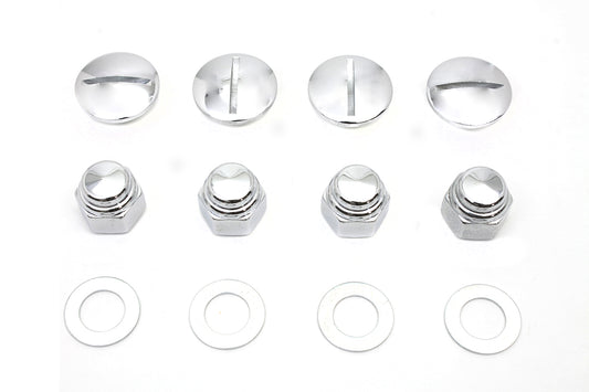 HARLEY Rocker Arm Slotted Chrome Cover Plug Kit fits 1971-1984 FL,   1971-1984 FX,   1979-1983 FLT,   1982-1983 FXR,   1957-1985 XL,