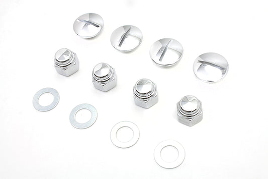 HARLEY Rocker Arm Slotted Chrome Cover Plug Kit fits 1971-1984 FL,   1971-1984 FX,   1979-1983 FLT,   1982-1983 FXR,   1957-1985 XL,