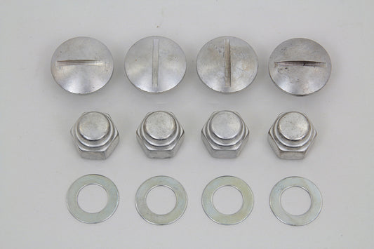 HARLEY Rocker Arm Slotted Cadmium Cover Plug Kit fits 1971-1984 FL,   1971-1984 FX,   1979-1983 FLT,   1982-1983 FXR,   1957-1985 XL,