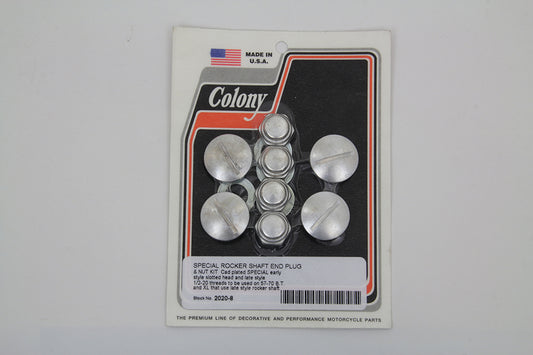 HARLEY Rocker Arm Slotted Cadmium Cover Plug Kit fits 1971-1984 FL,   1971-1984 FX,   1979-1983 FLT,   1982-1983 FXR,   1957-1985 XL,
