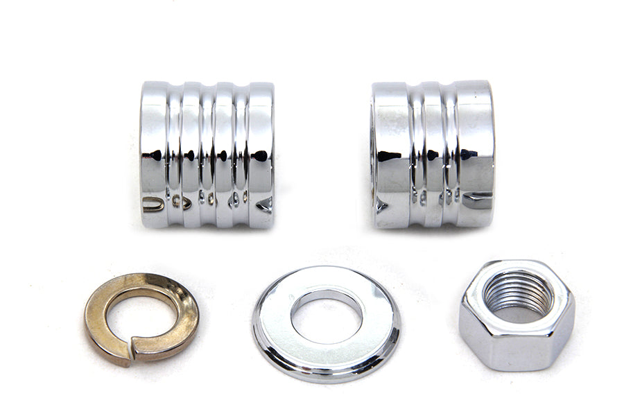 HARLEY Achsabstandshalter-Kit Rillen-Stil Chrom Passend für 2000-2006 FXST, vorne passend für 2000-2006 FXDWG,
