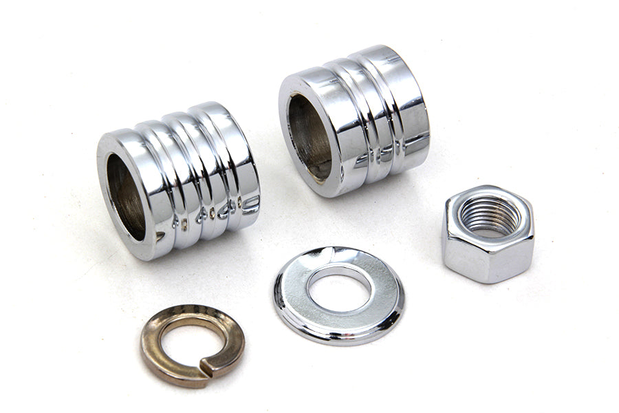 HARLEY Achsabstandshalter-Kit Rillen-Stil Chrom Passend für 2000-2006 FXST, vorne passend für 2000-2006 FXDWG,