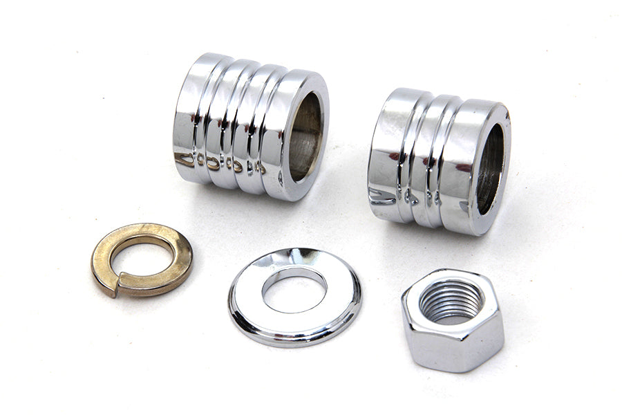 HARLEY Achsabstandshalter-Kit Rillen-Stil Chrom Passend für 2000-2006 FXST, vorne passend für 2000-2006 FXDWG,