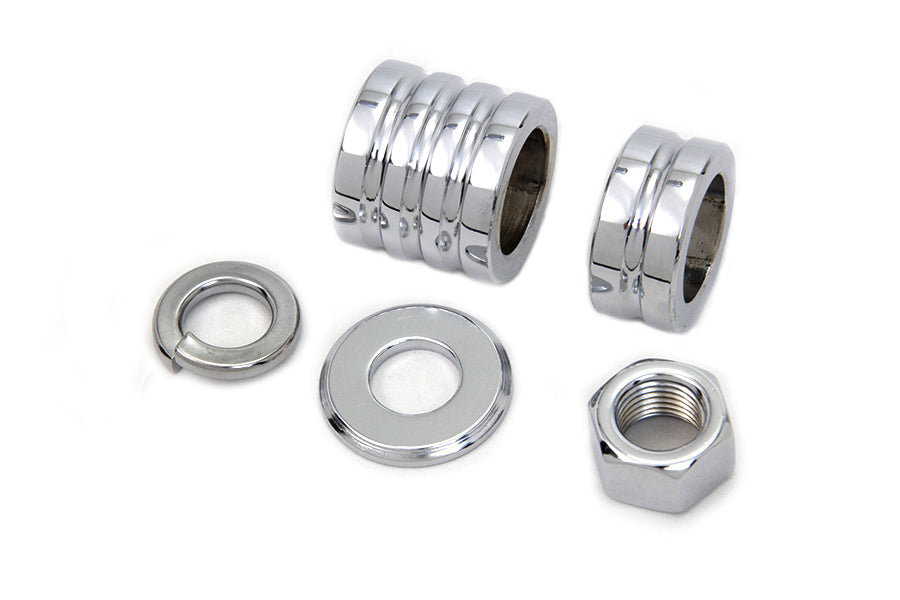 HARLEY Vorderachsabstandshalter-Kit Rillen-Stil Chrom Passend für 2000–2006 FLSTF, Vordere Montage