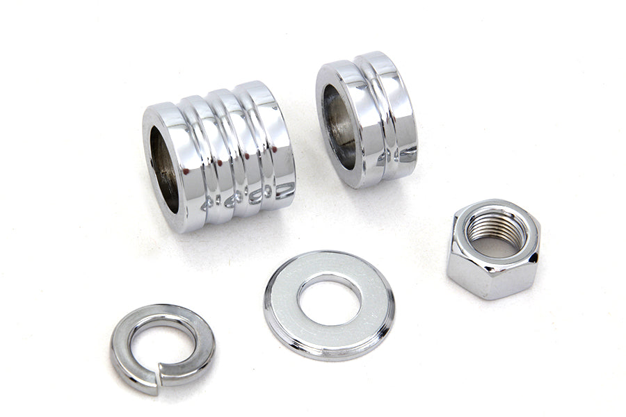 HARLEY Vorderachsabstandshalter-Kit Rillen-Stil Chrom Passend für 2000–2006 FLSTF, Vordere Montage