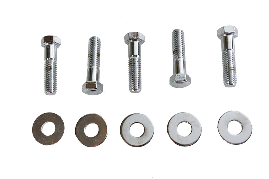 HARLEY Kettenradschrauben- und Unterlegscheiben-Kit Chrom Passend für 1993-1996 FXST, Gussrad 1997-1998 FLT, Guss