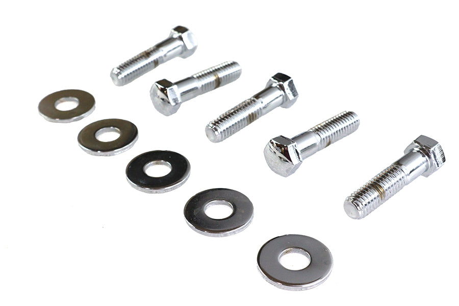 HARLEY Kettenradschrauben- und Unterlegscheiben-Kit Chrom Passend für 1993-1996 FXST, Gussrad 1997-1998 FLT, Guss