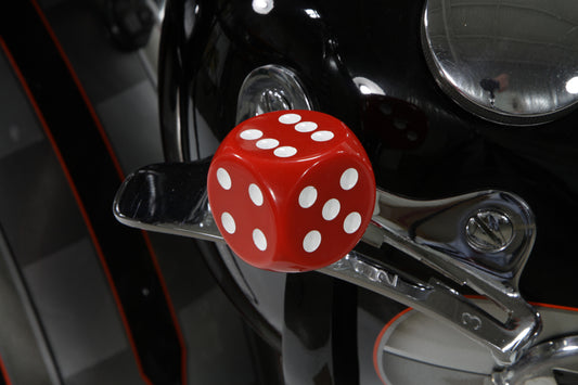 HARLEY Red Dice Style Shifter Knob fits 1941-1984 FL,   1936-1973 G,   1936-1952 W,