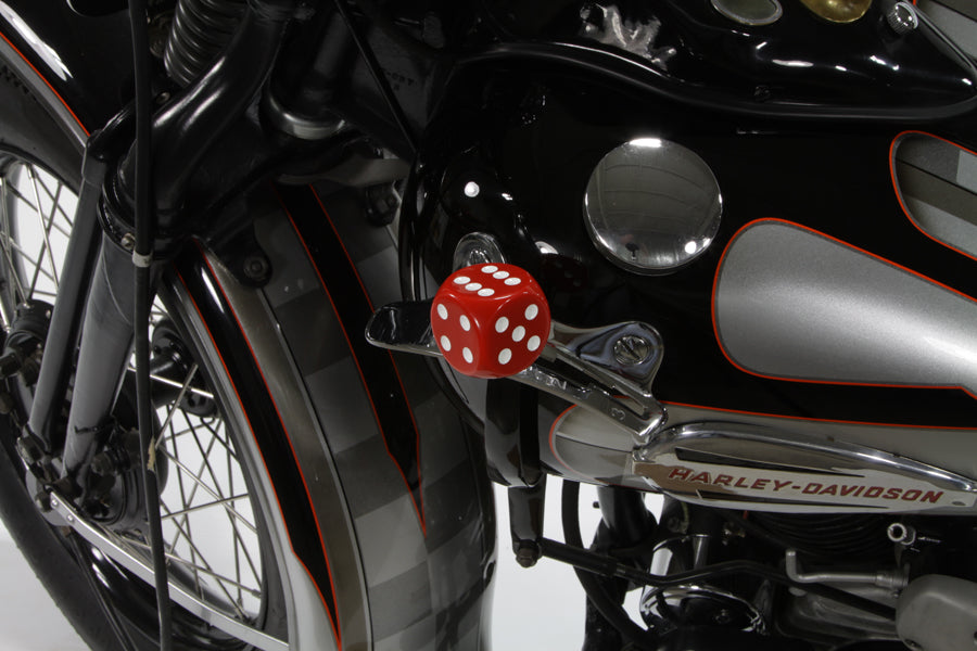 HARLEY Red Dice Style Shifter Knob fits 1941-1984 FL,   1936-1973 G,   1936-1952 W,