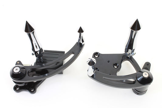 HARLEY Black Billet Extended Forward Control Set Fits 0-  Custom, application with 2000-UP mounting