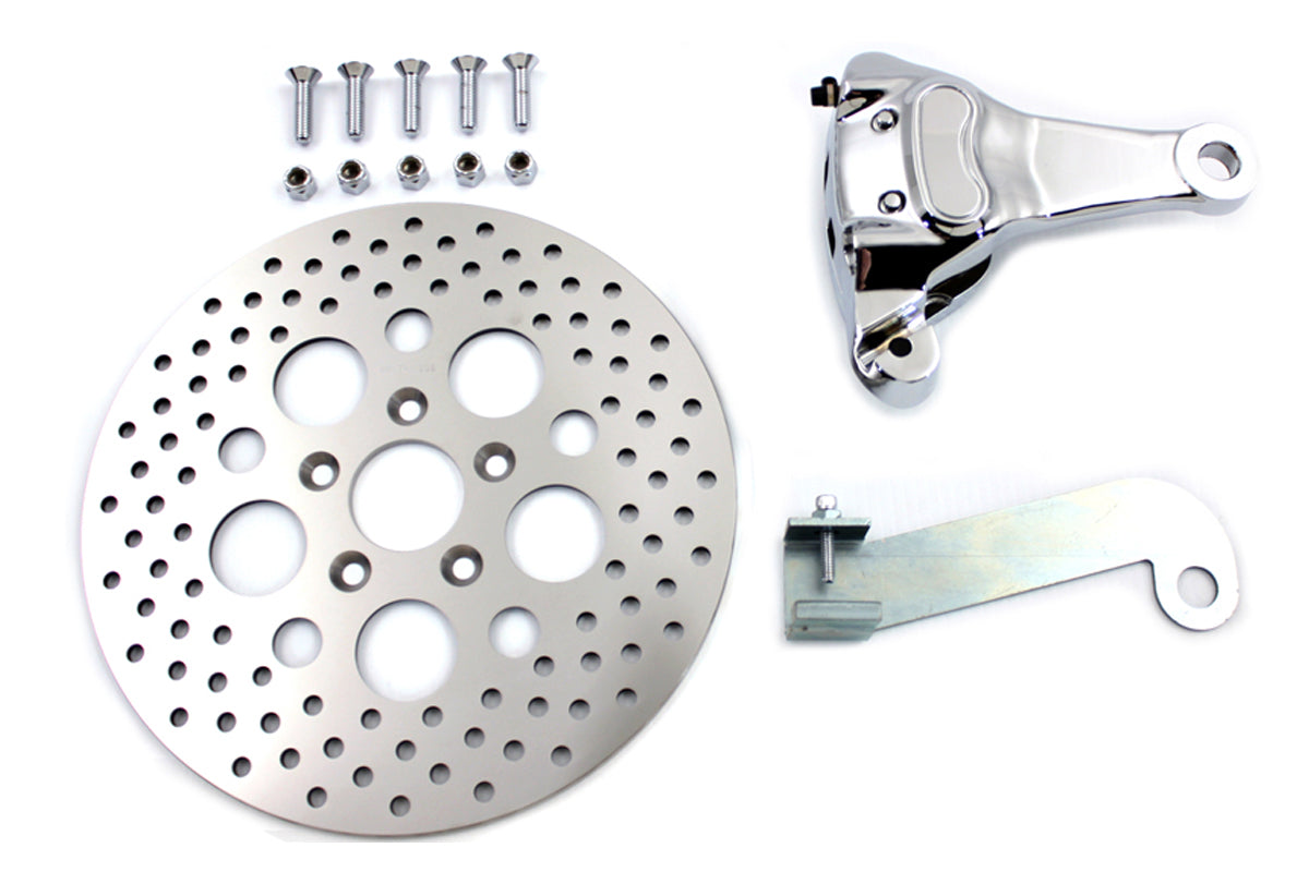 HARLEY Verchromter hinterer 4-Kolben-Bremssattel und 11-1/2 Zoll Bremsscheiben-Kit, passend für 1982-1986 XL,