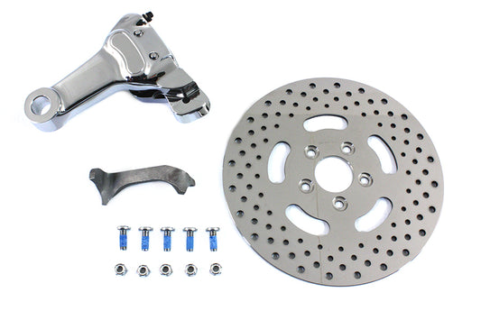 HARLEY Chrome Rear 4 Piston Caliper and 11-1/2 inch Disc Kit Fits 0-  Custom, application for rigid