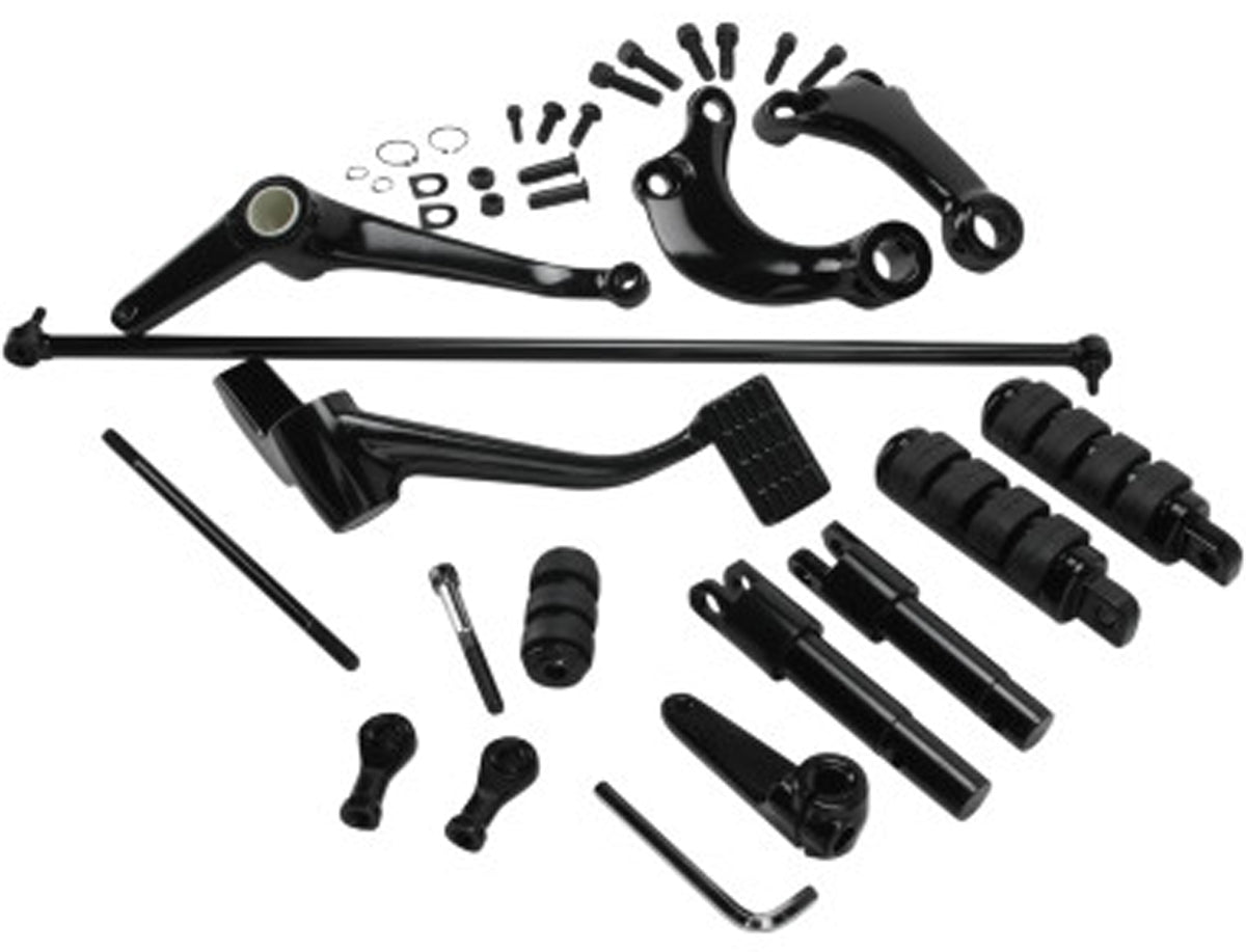 HARLEY Schwarzes Vorverlegtes Fußrasten-Kit mit Rasten passt für XL ab 2014,